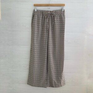 Coldwater Creek Natural Fit Tan black loose pull on easy care pants pockets, PS